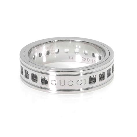 gucci letter ring gold|gucci 18k white gold ring.